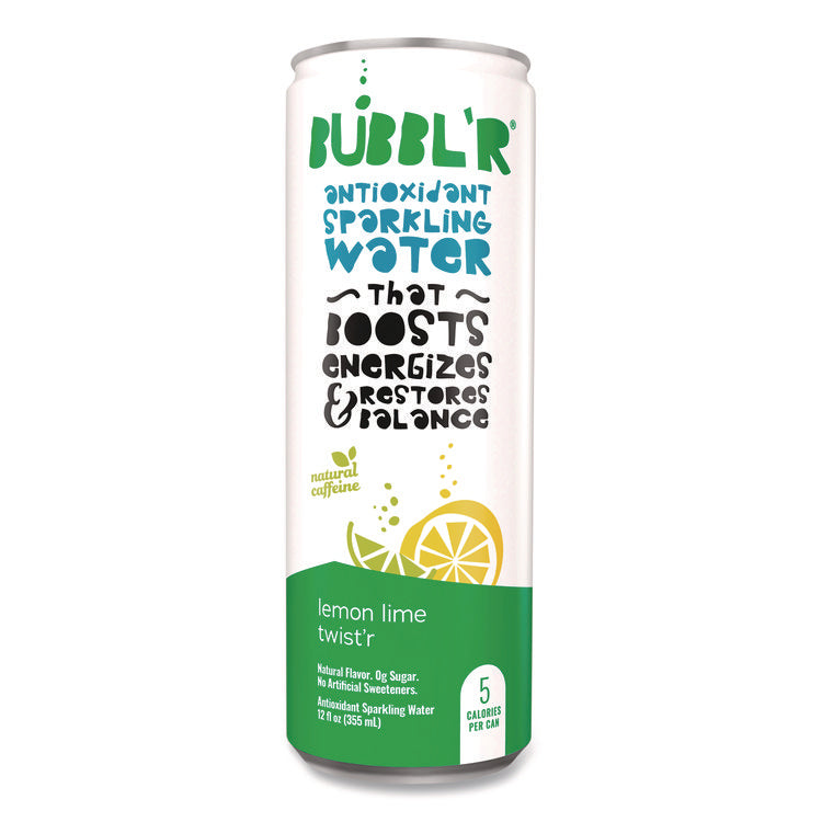 Antioxidant Sparkling Water, Lemon Lime Twist'r, 12 oz Can, 12 Cans/Carton