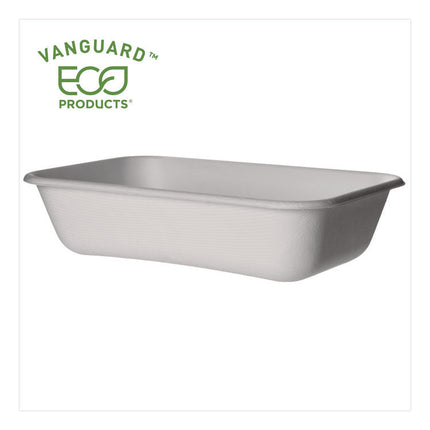 WorldView Vanguard Rectangular Container, 32 oz, 4.71 x 7.01 x 1.04, White, Sugarcane Fiber, 400/Carton