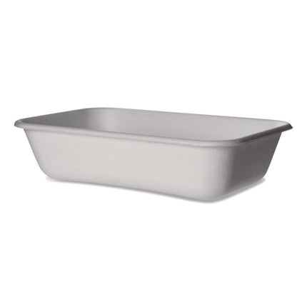 WorldView Vanguard Rectangular Container, 32 oz, 4.71 x 7.01 x 1.04, White, Sugarcane Fiber, 400/Carton