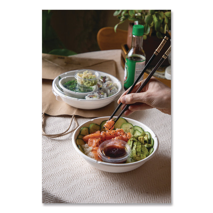 Compostable Clear PLA Plastic Portion Cup Lids, Fits 2 oz to 4 oz Portion Cups, Clear, 2,000/Carton