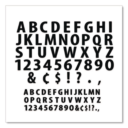 Poster and Bulletin Board Vinyl Letters and Numbers, Black, 1" and 2"h, 250/Pack