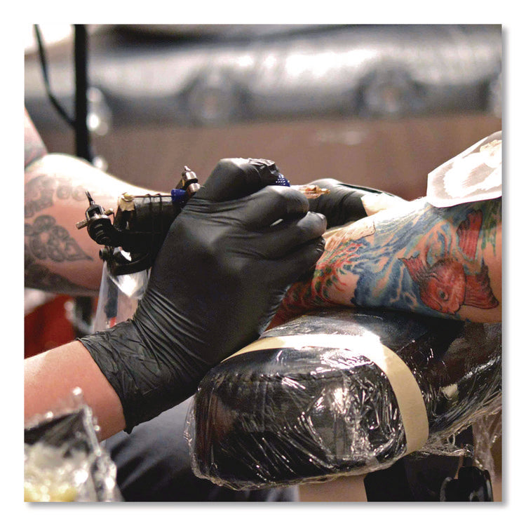 Nitrile Exam Gloves, Powder-Free, 3 Mil, Medium, Black, 100/box