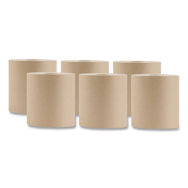 Hardwound Towel, 1-Ply, Brown, 800 ft, 6 Rolls/Carton