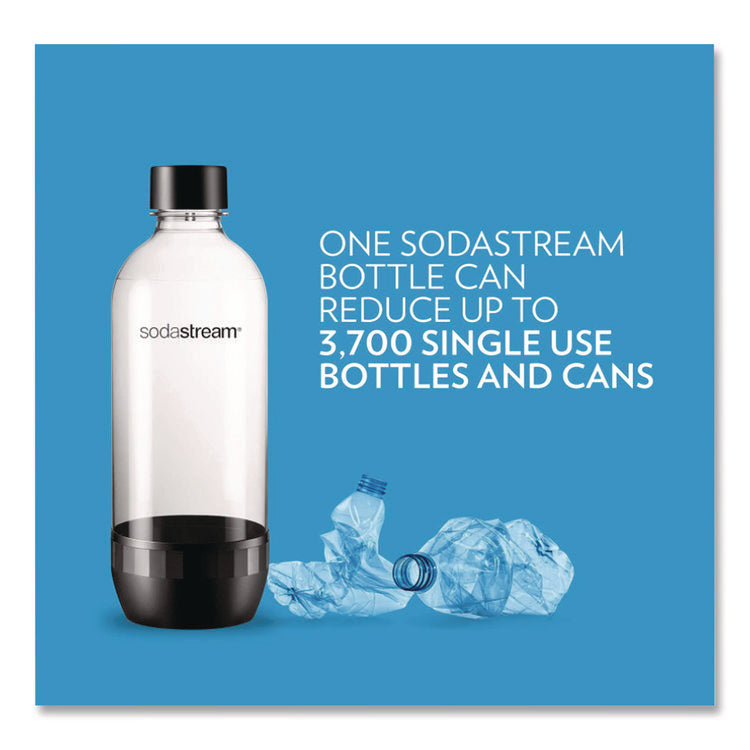 Carbonating Bottle Twin Pack, Plastic, 33 Oz, Clear/black