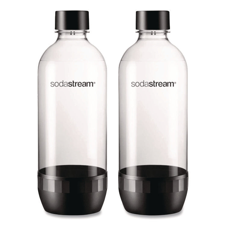 Carbonating Bottle Twin Pack, Plastic, 33 Oz, Clear/black