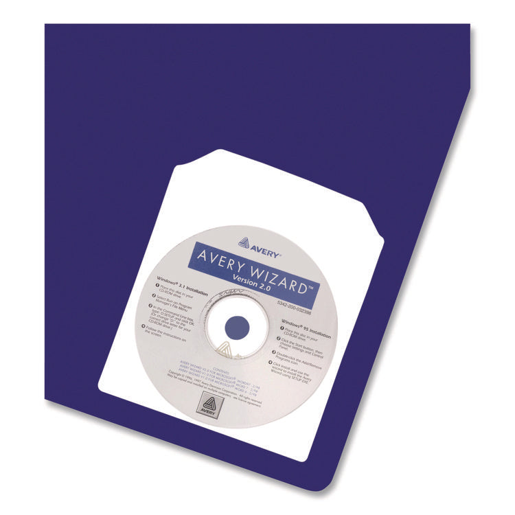 Self-Adhesive Media Pockets, 1 Disc Capacity, Clear, 10/Pack