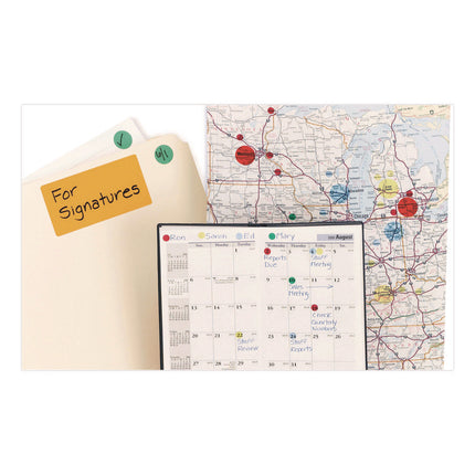 Handwrite-Only Permanent Self-Adhesive Round Color-Coding Labels in Dispensers, 0.25" dia, Yellow, 450/Roll, (5792)