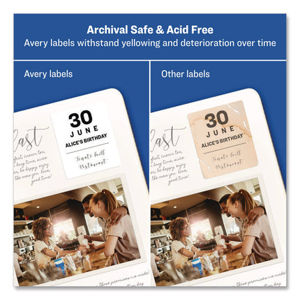 Permanent Id Labels W/ Sure Feed Technology, Inkjet/laser Printers, 2 X 2.63, White, 15/sheet, 15 Sheets/pack