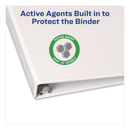 Touchguard Protection Heavy-Duty View Binders With Slant Rings, 3 Rings, 1" Capacity, 11 X 8.5, White