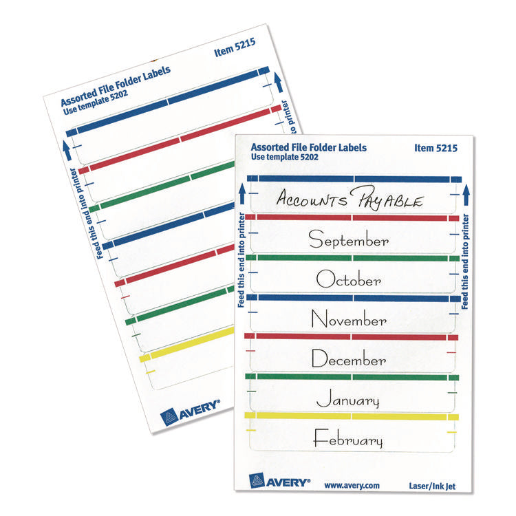 Printable 4" X 6" - Permanent File Folder Labels, 0.69 X 3.44, White, 7/sheet, 36 Sheets/pack, (5215)