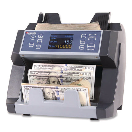 6600 UV/MG Top Loading Bill Counter, 1,400 Bills/min, 10.2 x 11 x 8.1, Gray