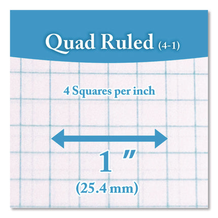 Spiral Notebooks, 1-Subject, Quadrille Rule (4 sq/in), Randomly Assorted Cover Color, (100) 10.5 x 8 Sheets