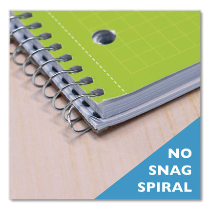 Spiral Notebooks, 1-Subject, Quadrille Rule (4 sq/in), Randomly Assorted Cover Color, (100) 10.5 x 8 Sheets