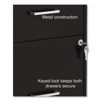 Soho Vertical File Cabinet, 2 Drawers: File/file, Letter, Black, 14" X 18" X 24.1"