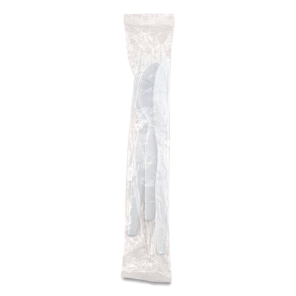 Heavyweight Polystyrene Cutlery, Fork/Knife/Teaspoon, Plastic, White, 250/Carton
