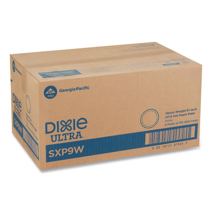 Heavy-Weight Paper Plates, 8.5" dia, 125/Pack, 4 Packs/Carton
