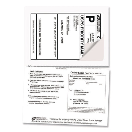 Shipping Labels With Trueblock Technology, Inkjet Printers, 5.06 X 7.62, White, 25 Sheets/pack