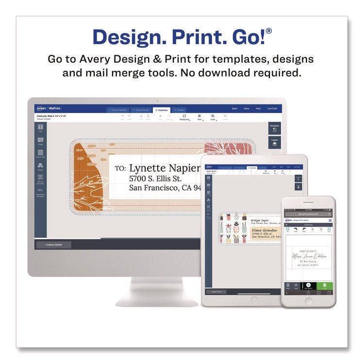 White Shipping Labels-Bulk Packs, Inkjet/laser Printers, 3.33 X 4, White, 6/sheet, 250 Sheets/box