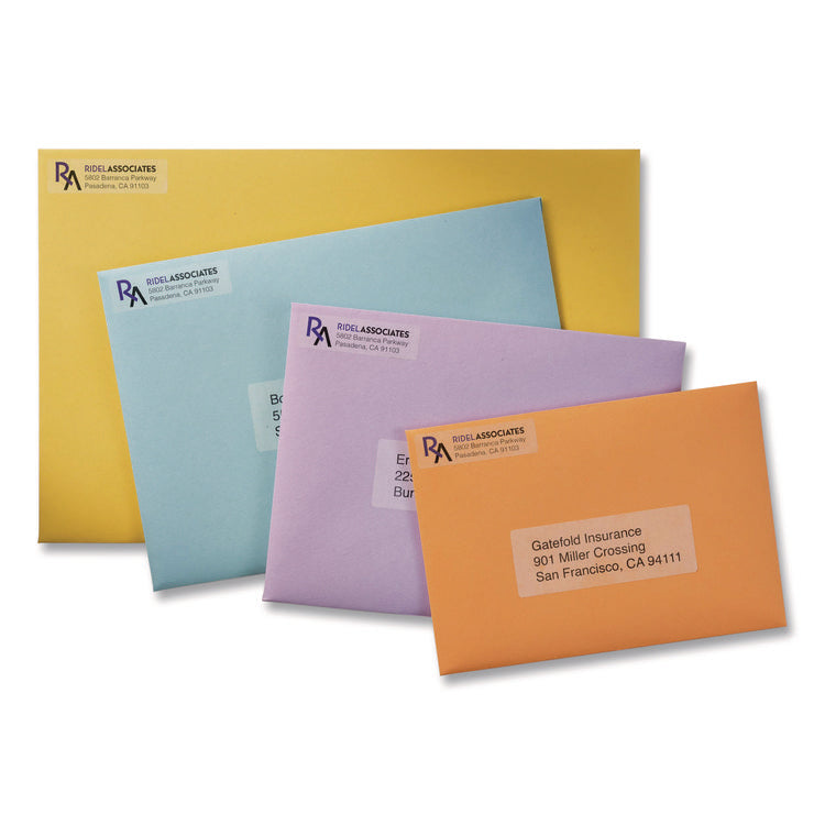 Matte Clear Easy Peel Mailing Labels With Sure Feed Technology, Inkjet Printers, 0.5 X 1.75, Clear, 80/sheet, 25 Sheets/pack