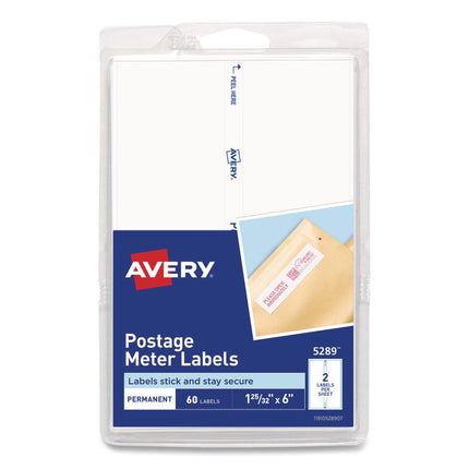 Postage Meter Labels For Personal Post Office, 1.78 X 6, White, 2/sheet, 30 Sheets/pack, (5289)