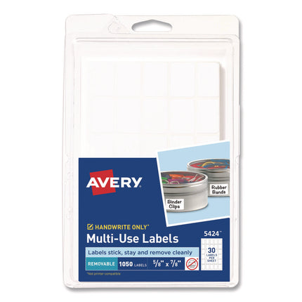 Removable Multi-Use Labels, Handwrite Only, 0.63 X 0.88, White, 30/sheet, 35 Sheets/pack, (5424)