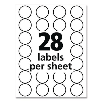 Handwrite Only Self-Adhesive Removable Round Color-Coding Labels, 0.75" dia, Black, 28/Sheet, 36 Sheets/Pack, (5459)