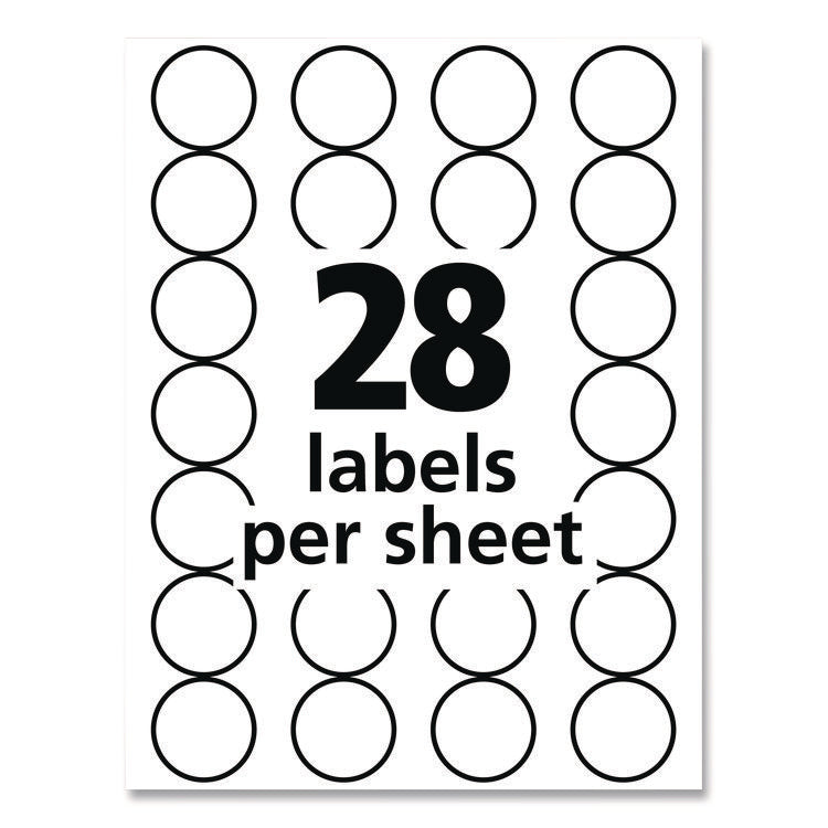 Handwrite Only Self-Adhesive Removable Round Color-Coding Labels, 0.75" dia, Black, 28/Sheet, 36 Sheets/Pack, (5459)