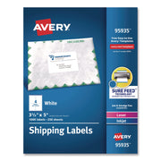 White Shipping Labels-Bulk Packs, Inkjet/laser Printers, 3.5 X 5, White, 4/sheet, 250 Sheets/box