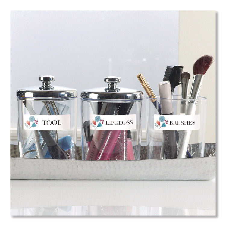 Vibrant Laser Color-Print Labels w/ Sure Feed, 0.75 x 2.25, White, 750/PK