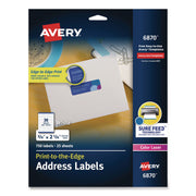 Vibrant Laser Color-Print Labels w/ Sure Feed, 0.75 x 2.25, White, 750/PK