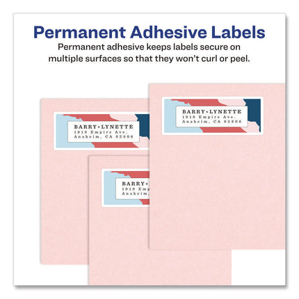 Vibrant Laser Color-Print Labels w/ Sure Feed, 1.25 x 2.38, White, 450/Pack