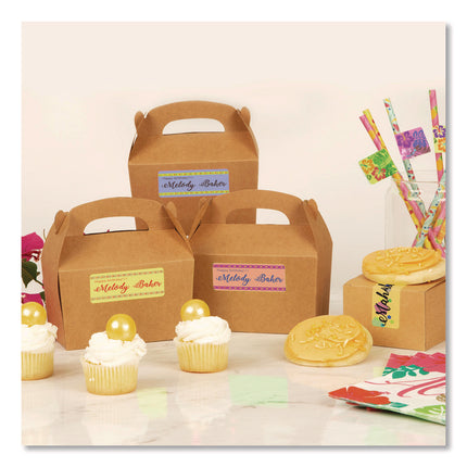 Vibrant Laser Color-Print Labels w/ Sure Feed, 1.25 x 2.38, White, 450/Pack