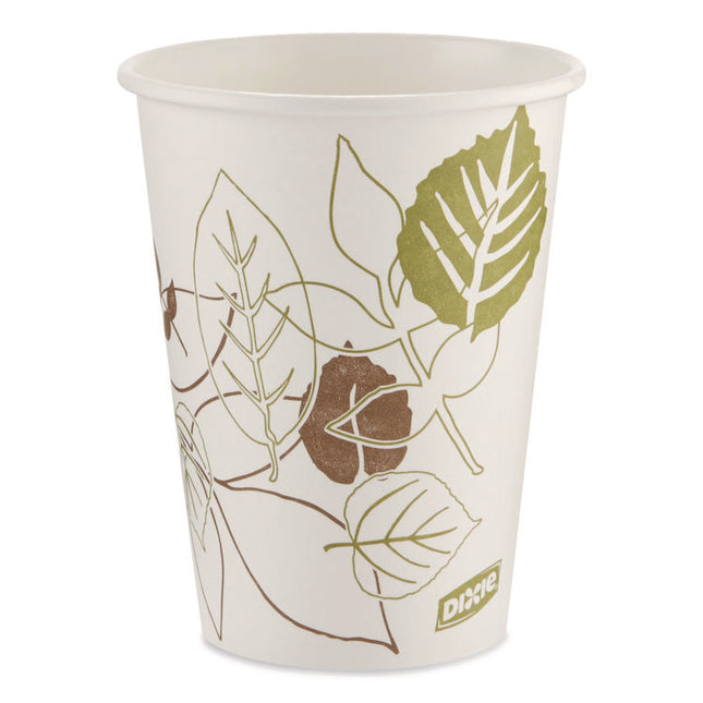 Pathways Paper Hot Cups, 12 oz, White/Brown, 50/Pack