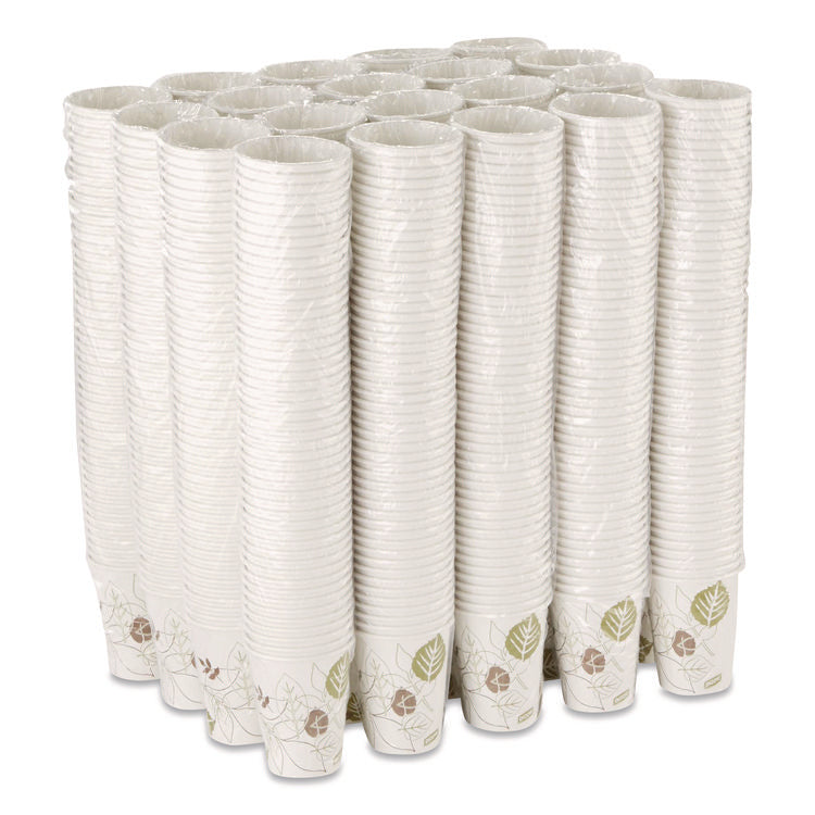 Pathways Paper Hot Cups, 12 oz, White/Brown, 50/Sleeve, 20 Sleeves/Carton
