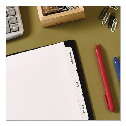 Print and Apply Index Maker Clear Label Dividers, Copiers, 5-Tab, 11 x 8.5, White, 5 Sets