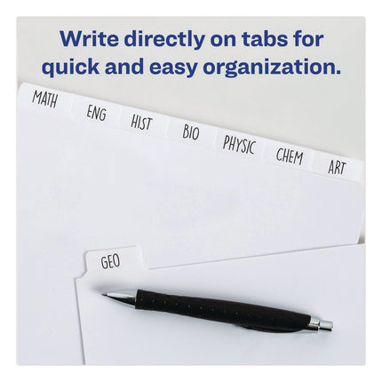 Write and Erase Plain-Tab Paper Dividers, 5-Tab, 11 x 8.5, White, 36 Sets