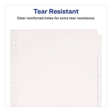 Write and Erase Plain-Tab Paper Dividers, 5-Tab, 11 x 8.5, White, 36 Sets
