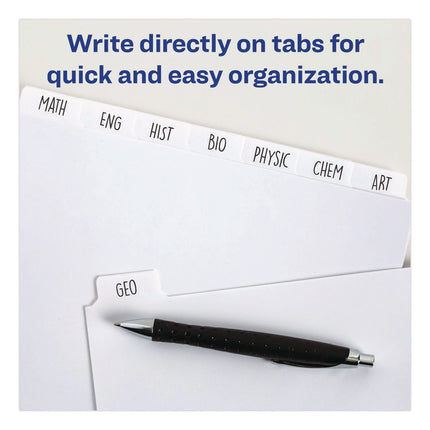 Write and Erase Plain-Tab Paper Dividers, 8-Tab, 11 x 8.5, White, 24 Sets