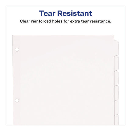 Write and Erase Plain-Tab Paper Dividers, 8-Tab, 11 x 8.5, White, 24 Sets