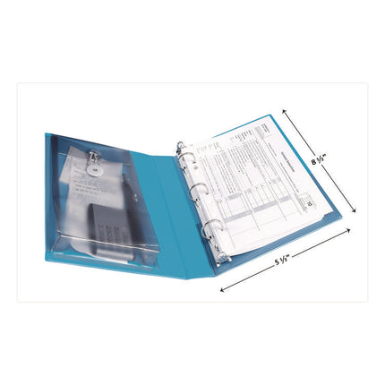 Mini Size Protect And Store View Binder With Round Rings, 3 Rings, 1" Capacity, 8.5 X 5.5, Blue