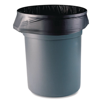 Reprocessed Resin Can Liners, 60 gal, 1.5 mil, 38 x 58, Black, Perforated Roll, 100/Carton