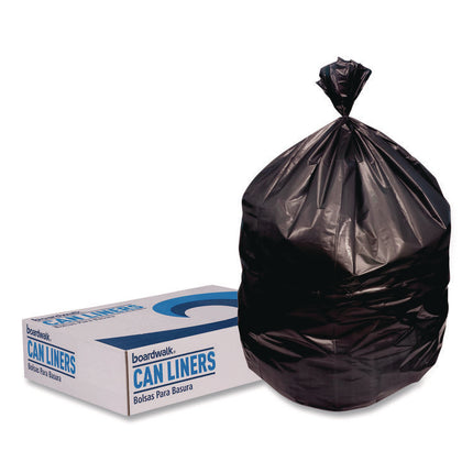 Reprocessed Resin Can Liners, 60 gal, 1.5 mil, 38 x 58, Black, Perforated Roll, 100/Carton