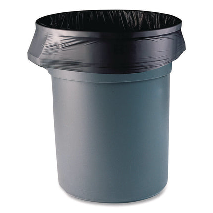 High-Density Can Liners, 60 gal, 22 mic, 38 x 60, Black, Perforated Roll, 150/Carton