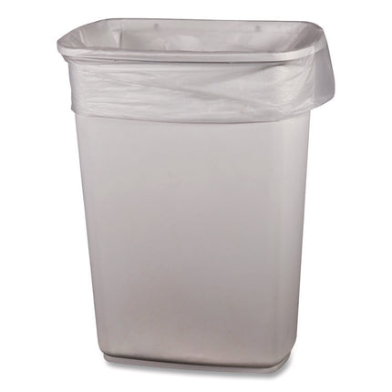 Low-Density Waste Can Liners, 33 gal, 0.65 mil, 33 x 39, Clear, Perforated Roll, 250/Carton