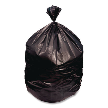Reprocessed Resin Can Liners, 60 gal, 1.5 mil, 38 x 58, Black, Perforated Roll, 100/Carton