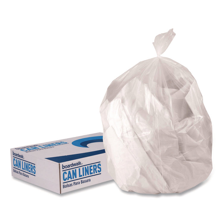 Low-Density Waste Can Liners, 60 gal, 0.9 mil, 38 x 58, Clear, Perforated Roll, 100/Carton