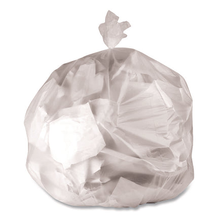 High-Density Can Liners, 45 gal, 22 mic, 40 x 48, Natural, Perforated Roll, 150/Carton