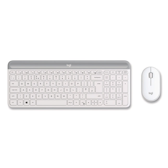 MK470 Slim Wireless Keyboard and Mouse Combo, 2.4 GHz/33 ft Wireless Range, Off-White
