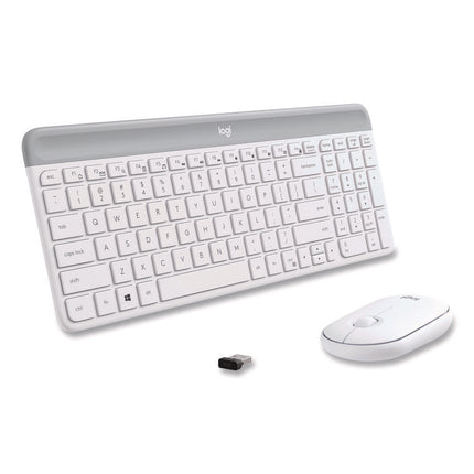 MK470 Slim Wireless Keyboard and Mouse Combo, 2.4 GHz/33 ft Wireless Range, Off-White
