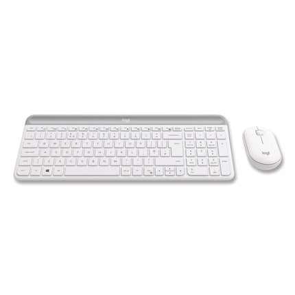 MK470 Slim Wireless Keyboard and Mouse Combo, 2.4 GHz/33 ft Wireless Range, Off-White